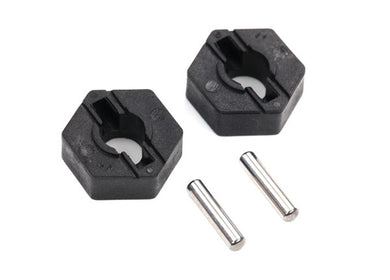 Traxxas #4954, Wheel hubs, hex (2)/ axle pins (2.5x12mm) (2)