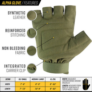 Glove Alpha Half Finger Olive